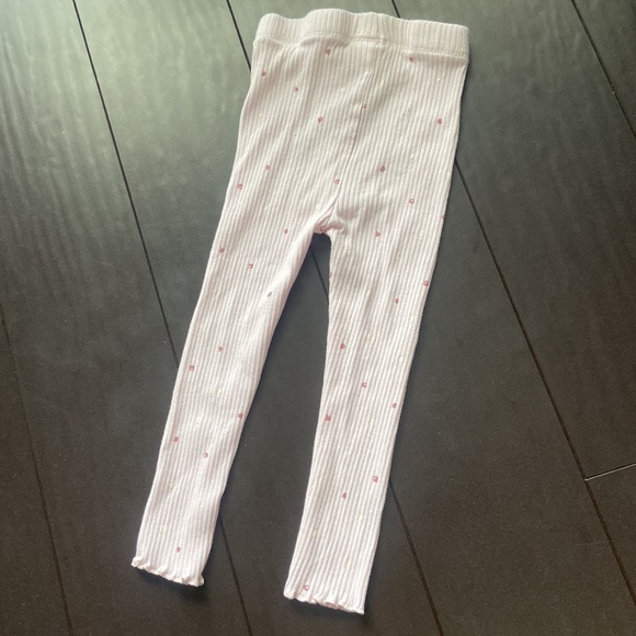 First impressions toddler girl pink ribbed heart print leggings size 2T - Picture 4 of 4